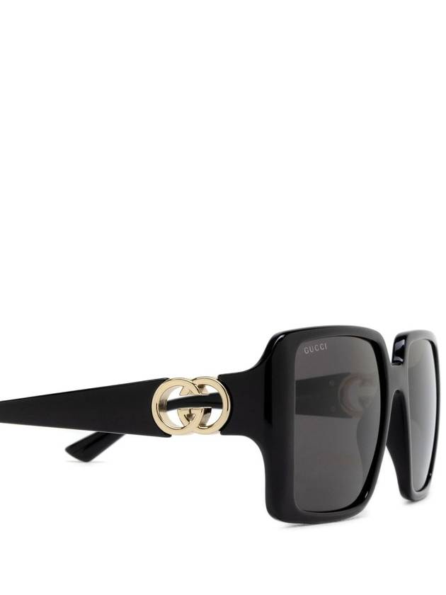 Eyewear Side Logo Square Frame Sunglasses Black - GUCCI - BALAAN 4