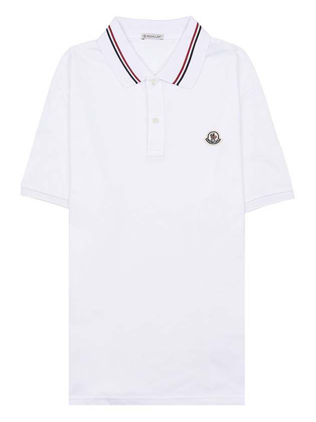 Logo Patch Polo Shirt White - MONCLER - BALAAN 2