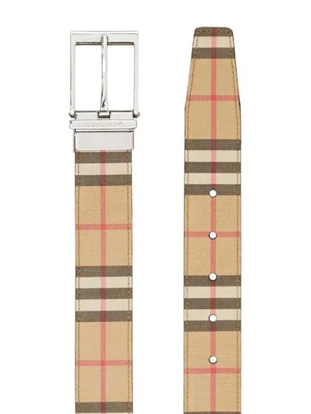 Reversible Vintage Check Leather Belt Archive Beige - BURBERRY - BALAAN 4