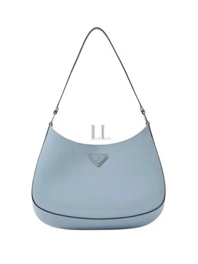 Triangular Logo Cleo Brushed Leather Shoulder Bag Blue - PRADA - BALAAN 2