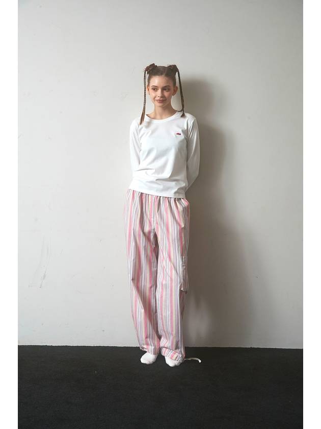 one pocket pants pink stripe - FOR THE WEATHER - BALAAN 6