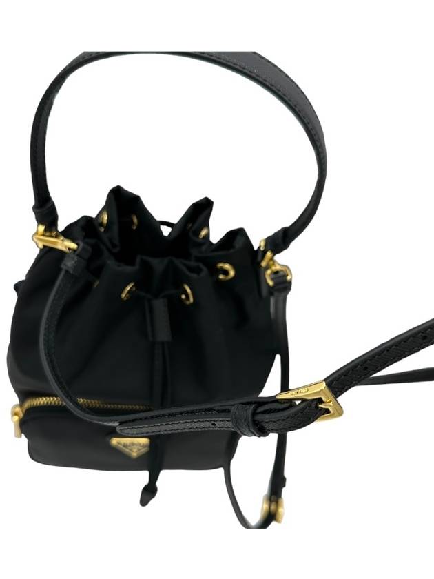 Duet Re-Nylon Bucket Bag Black Gold - PRADA - BALAAN 5