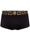 Greca Swim Trunk Shorts Black - VERSACE - BALAAN.