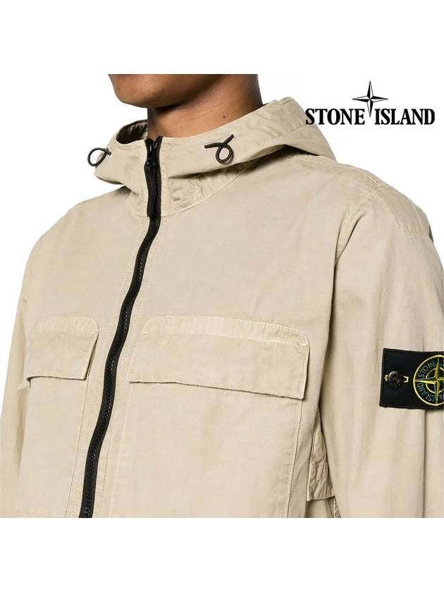 Wappen Old Effect Hooded Jacket Beige - STONE ISLAND - BALAAN 6