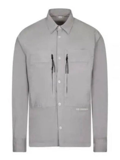 Cotton Popeline Over Long Sleeve Shirt Grey - CP COMPANY - BALAAN 2