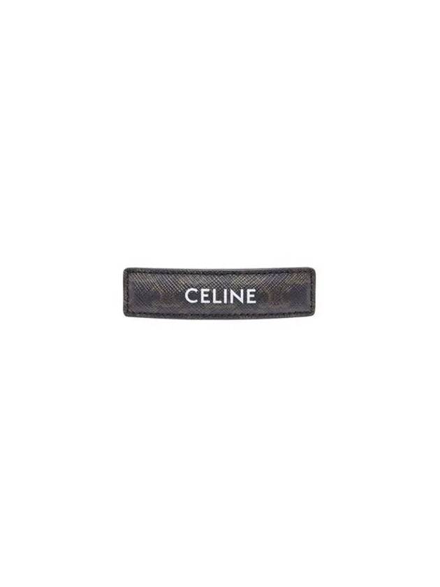 Logo Triomphe Canvas Calfskin Hair Clip Tan - CELINE - BALAAN 3