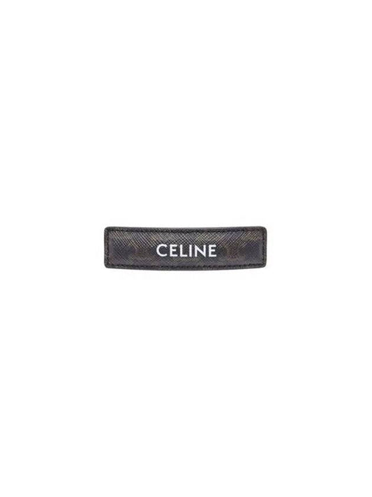 Logo Triomphe Canvas Calfskin Hair Clip Tan - CELINE - BALAAN 2