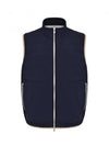 Men's Quilted Feather Down Vest Navy - BRUNELLO CUCINELLI - BALAAN 2