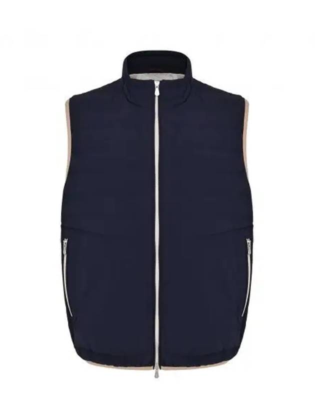 Men's Quilted Feather Down Vest Navy - BRUNELLO CUCINELLI - BALAAN 2