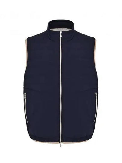 Men's Quilted Feather Down Vest Navy - BRUNELLO CUCINELLI - BALAAN 2