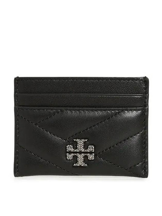 Kira Chevron Pave Card Wallet Black - TORY BURCH - BALAAN 2