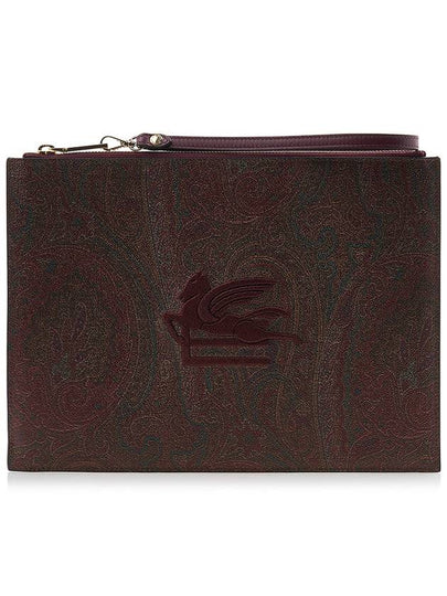 Paisley Embroidered Clutch Bag Brown - ETRO - BALAAN 2