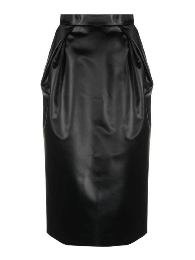 Women's Sintzed Satin Pencil Skirt Black - MAISON MARGIELA - BALAAN 2