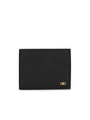 Gancini Bifold Half Wallet Black - SALVATORE FERRAGAMO - BALAAN 1