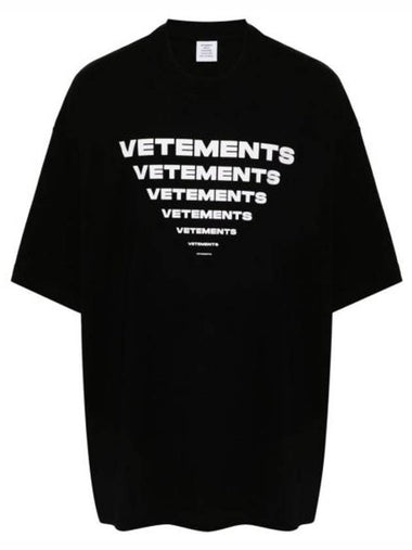 Pyramid Logo Short Sleeve T-Shirt Black - VETEMENTS - BALAAN 1