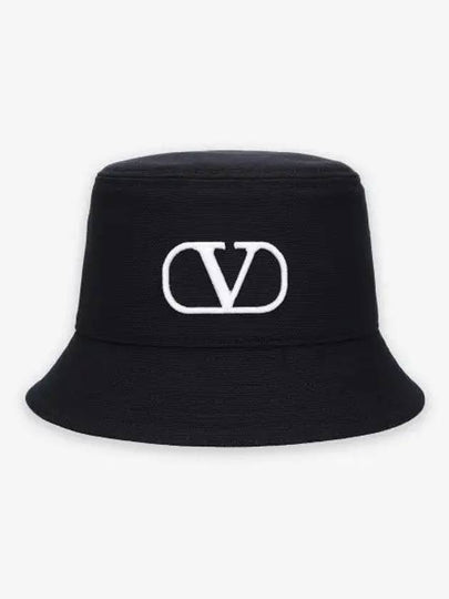 V Logo Signature Bucket Hat Black - VALENTINO - BALAAN 2