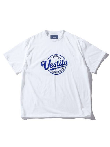 Varsity Logo Short Sleeve T-Shirt White - VESTITO - BALAAN 1