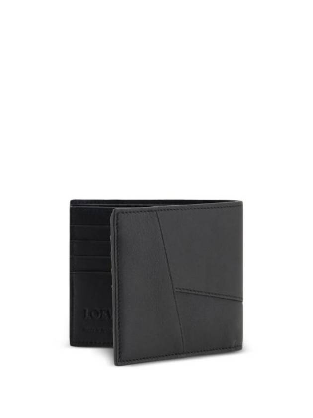 Men's Puzzle Bifold Classic Calfskin Half Wallet Black - LOEWE - BALAAN 4