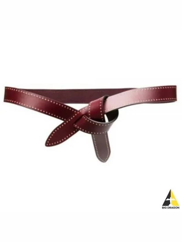 Lecce Knotted Leather Belt Red - ISABEL MARANT - BALAAN 2