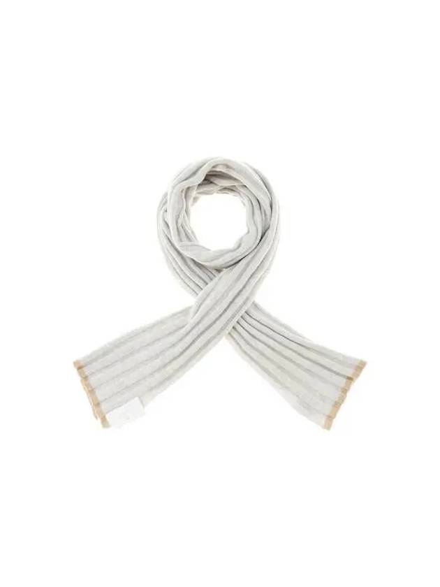 Men s Chunky Ribbed Cashmere Scarf Oatmeal 271838 - BRUNELLO CUCINELLI - BALAAN 1