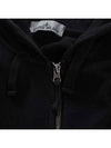 Logo Patch Cotton Zip Up Hoodie Balck - STONE ISLAND - BALAAN 5