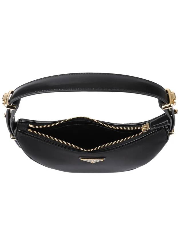 Arque Leather Shoulder Bag Black - PRADA - BALAAN 6