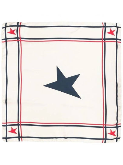 Star Logo Striped Silk Scarf Ivory - GOLDEN GOOSE - BALAAN 2