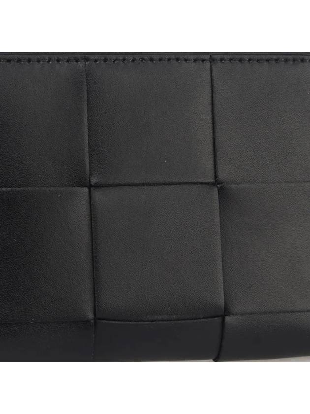 Maxi Intrecciato Zipper Around Halfwallet Black - BOTTEGA VENETA - BALAAN 4