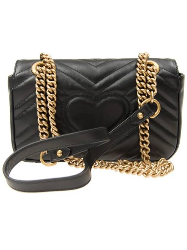 GG Marmont Matelasse Gold Chain Mini Cross Bag Black - GUCCI - BALAAN 5