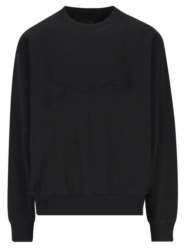 Logo Detail Crew Neck Sweatshirt Black - GIVENCHY - BALAAN 2