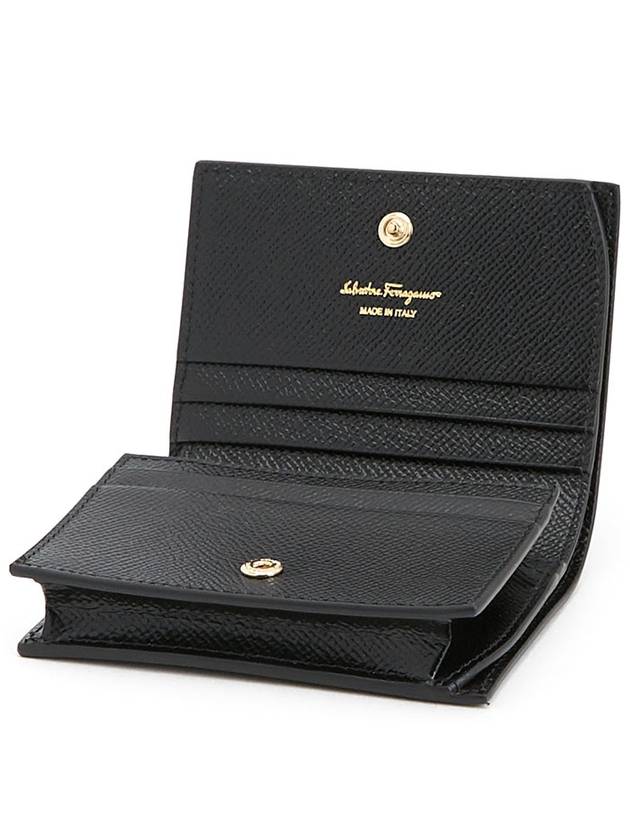 Vara Bow Gloss Flap Half Wallet Black - SALVATORE FERRAGAMO - BALAAN 6