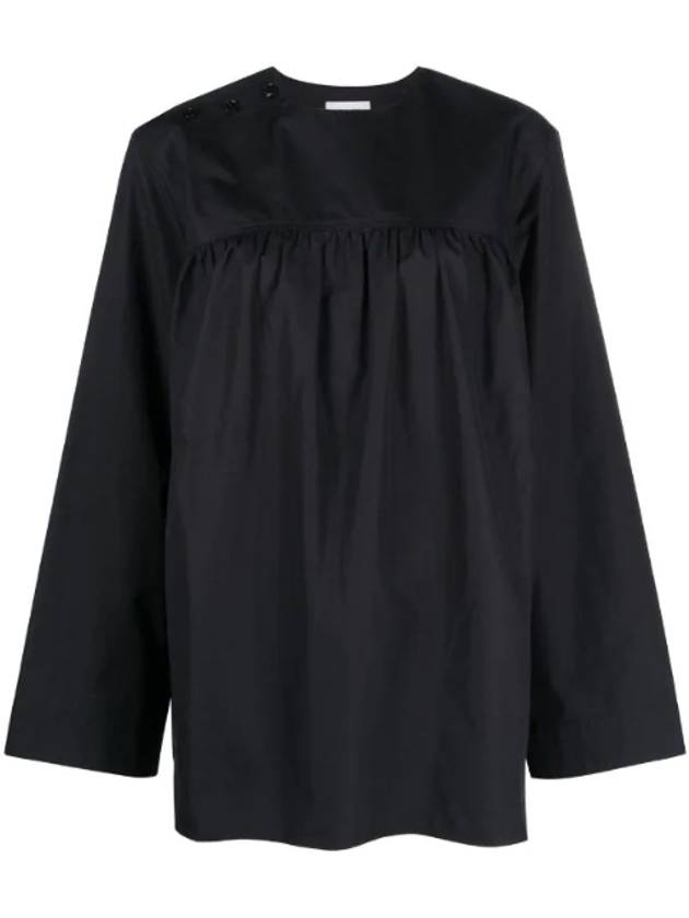 Round Neck Long Sleeve Blouse T-Shirt Black - LEMAIRE - BALAAN 1