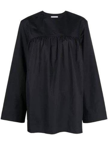 Round Neck Long Sleeve Blouse T-Shirt Black - LEMAIRE - BALAAN 1