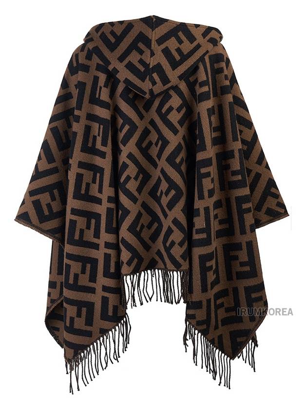 Brown Cashmere Poncho FXX711AEOSF0QE1 - FENDI - BALAAN 4