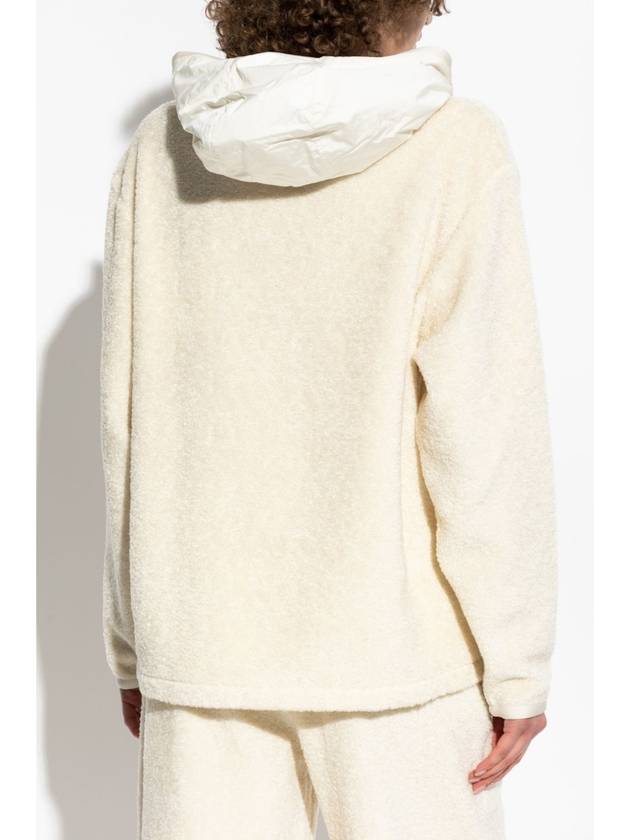 Fleece Teddy Hooded Top White - MONCLER - BALAAN 5