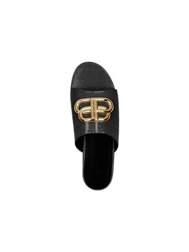 Gold BB Logo Oval Slippers Black - BALENCIAGA - BALAAN 2