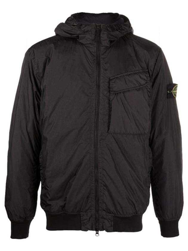 Wappen Patch Nylon Crinklips Hooded Jacket Black - STONE ISLAND - BALAAN 2