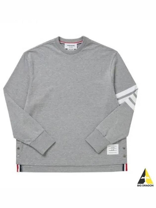 diagonal long sleeve sleeveless sweatshirt light gray navy FJS066A 06221 - THOM BROWNE - BALAAN 1