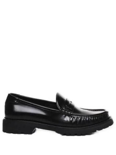 Monogram Leather Loafers Black - SAINT LAURENT - BALAAN 2