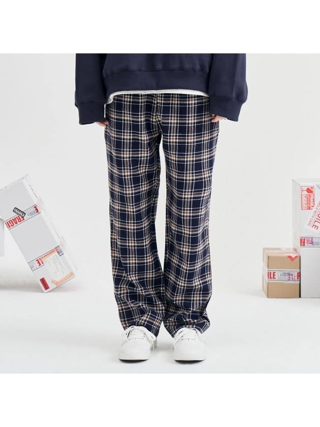 Recon Check Straight Pants Darrk Navy - REPLAYCONTAINER - BALAAN 2