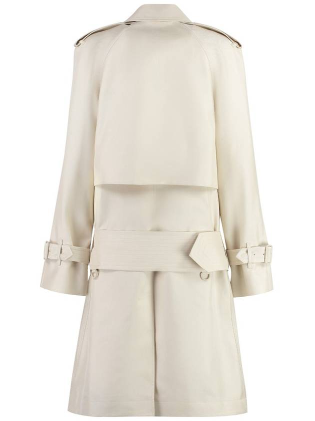 Mid Length Silk Blend Trench Coat Beige - BURBERRY - BALAAN 3