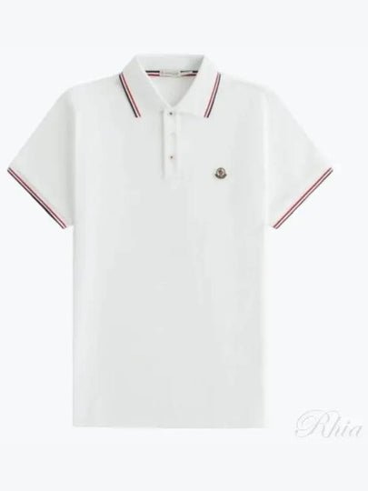 Small Logo Patch Short Sleeve Cotton Polo Shirt White - MONCLER - BALAAN 2