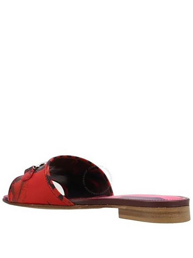 Salvatore Gancini Metal Rosso Leather Slippers Red - SALVATORE FERRAGAMO - BALAAN 3