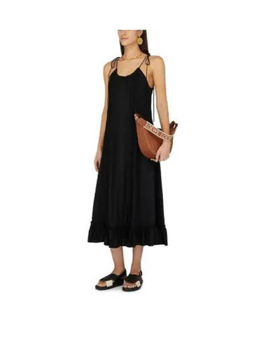 One Piece Women s Polas Ibiza Ruffle Dress Black - LOEWE - BALAAN 1