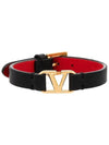 V Logo Signature Bracelet Black - VALENTINO - BALAAN 1