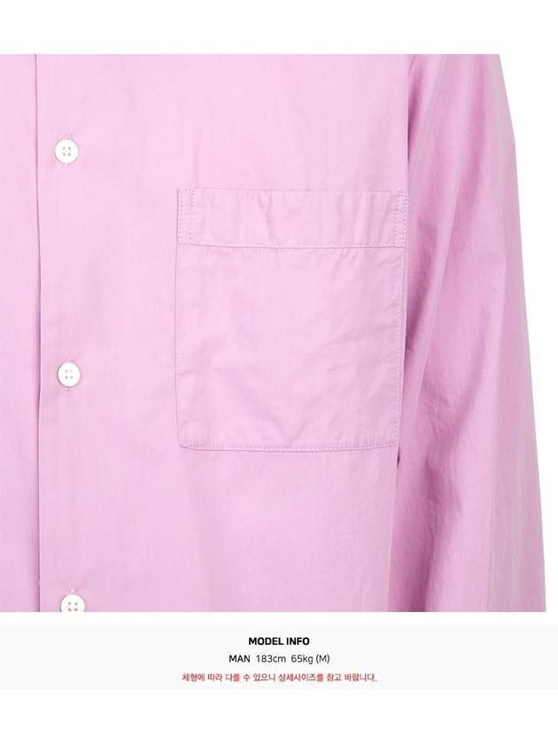 Poplin Pajamas Long Sleeve Shirt Purple Pink - TEKLA - BALAAN 9