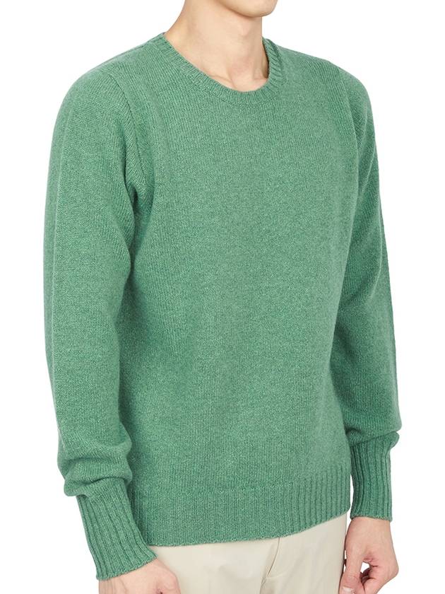 Crew Neck Lambswool Knit Top Green - DRUMOHR - BALAAN 4