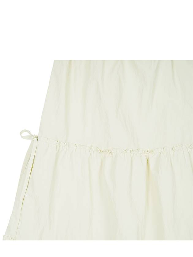 Shirring Ribbon Tiered Long Skirt Ivory - HIGH SCHOOL DISCO - BALAAN 4