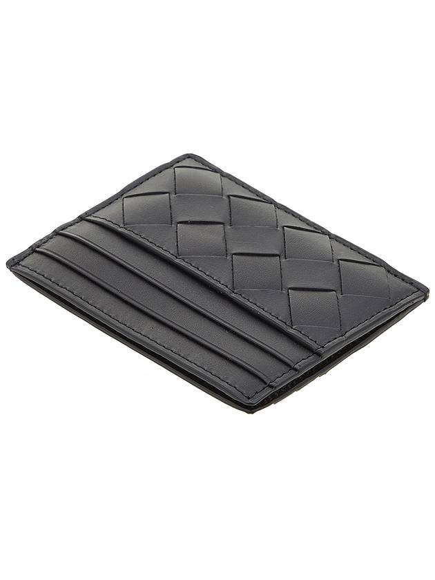 Intrecciato Leather Card Wallet Dark Navy - BOTTEGA VENETA - BALAAN 5