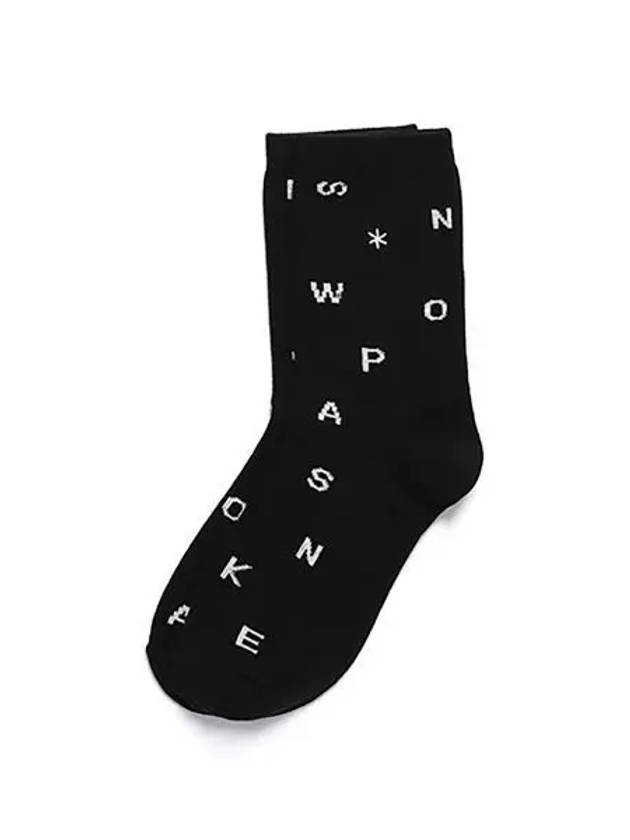 Basic Alphabet Crew Socks S24FUFSO01 Black - SNOW PEAK - BALAAN 1